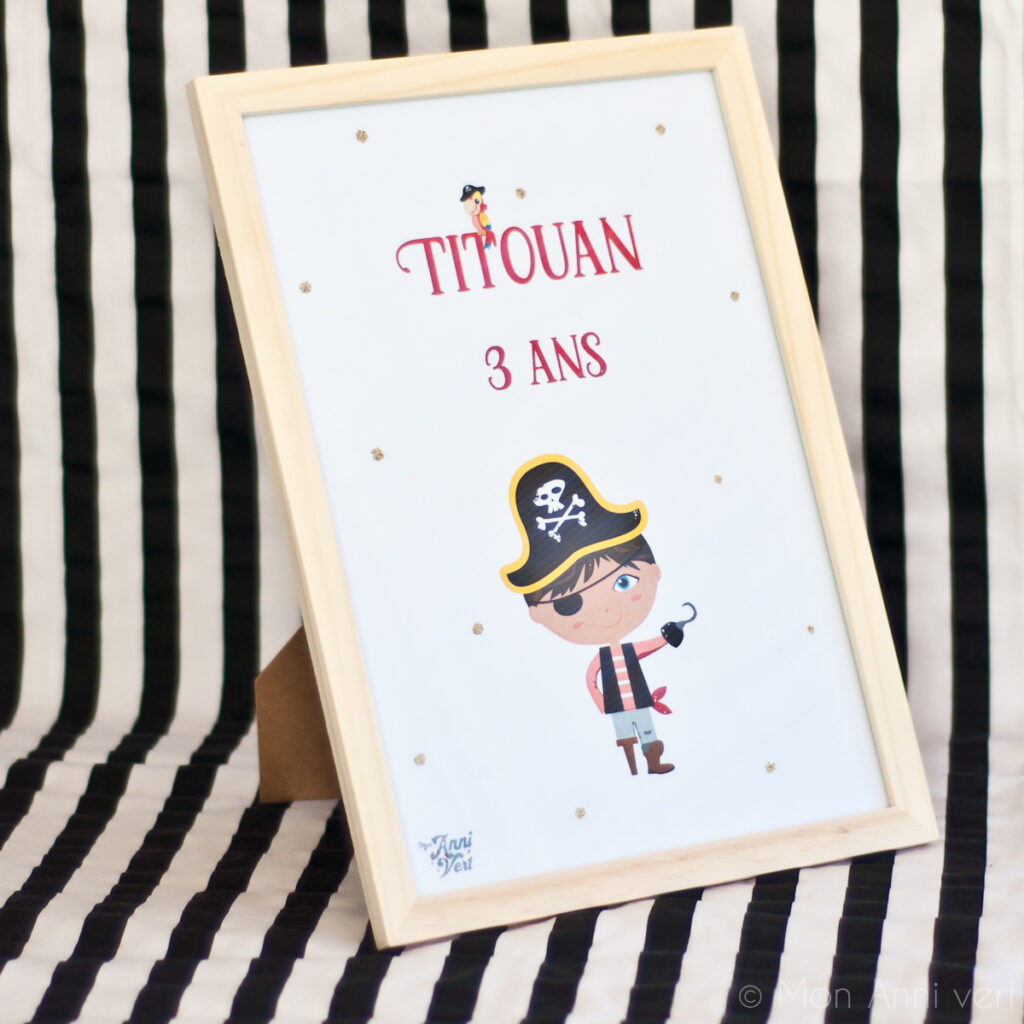 Affiche d'anniversaire personnalisée Pirate