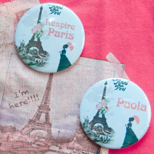 Badge d'anniversaire Paris cadeau invités