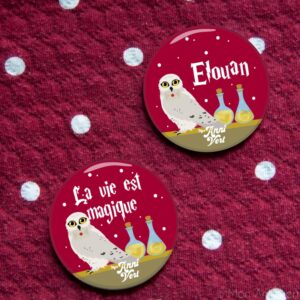 Badge d'anniversaire sorcier harry potter cadeau invités