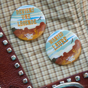 Badge d'anniversaire western cadeau invités