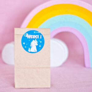 Sac kraft d'anniversaire Licorne