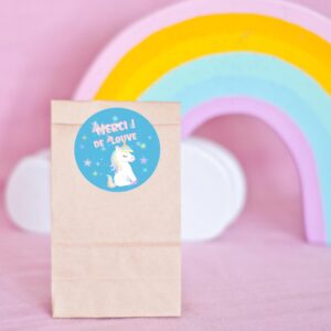 Sac kraft anniversaire Licorne personnalisé