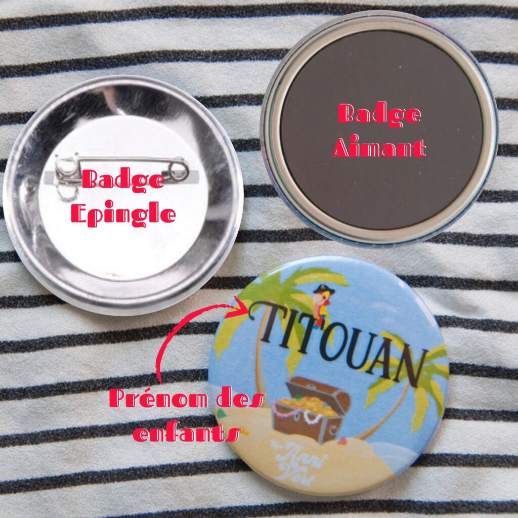 Badges pirates aimants ou épingles personnalisés