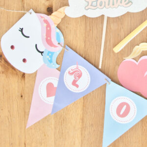 Guirlande fanion Licorne personnalisée