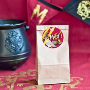 Sac kraft d'anniversaire décoré au thème choisi