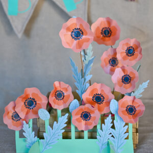 DIY le centre de table déco champêtre en papier coquelicot