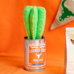 Déco d'anniversaire Western cactus dans conserve corned beef