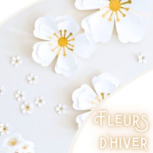 Déco de Noël blanc et or - les Fleurs d'hiver géantes en papier DIY
