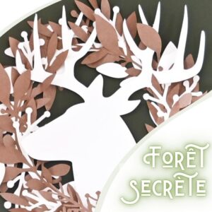 Forêt Secrète la couronne de porte en papier DIY cerf feuillage